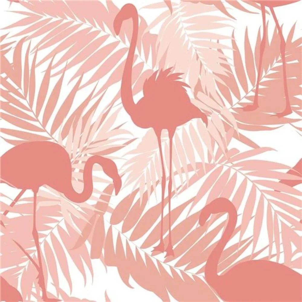 Pink Flamingo Wallpaper Peel and Stick Pink Palm Leaf Wallpaper, 17.5